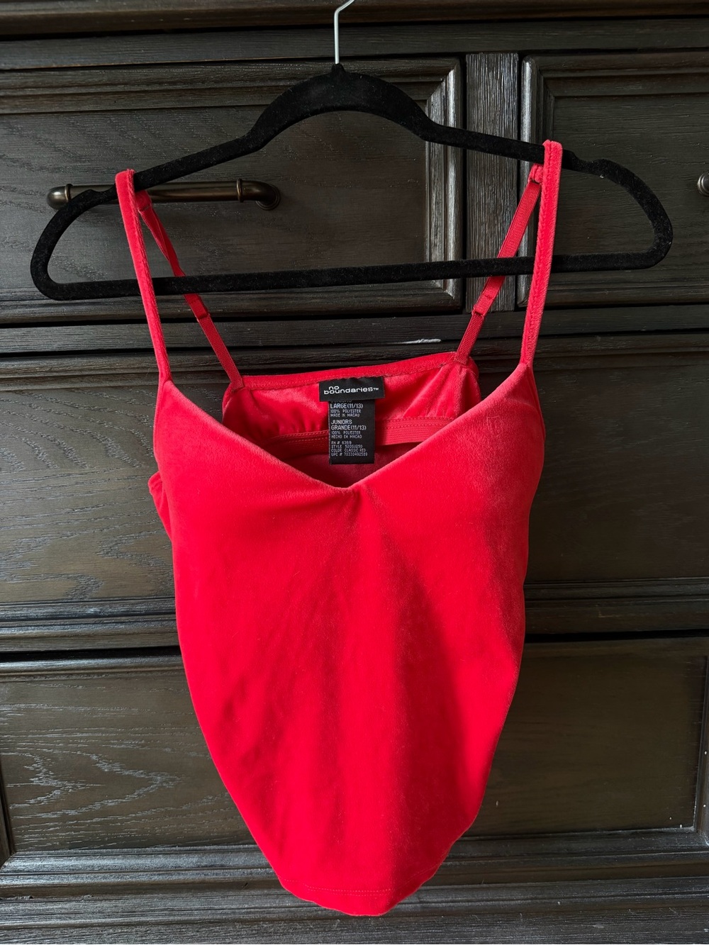 Vintage Red Velvet Camisole Tank Top